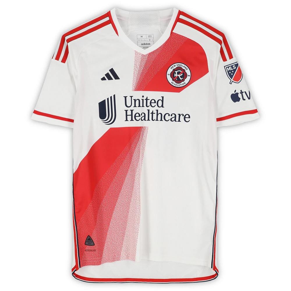 Maillot adidas blanc dédicacé par Nick Lima des New England Revolution, numéro 12, utilisé lors du match de la saison 2024 de la MLS - Taille M
