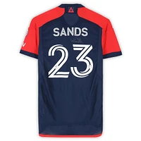 Maillot adidas bleu marine dédicacé par Will Sands des New England Revolution, numéro 23, utilisé lors du match, saison 2024 de la MLS - Taille M