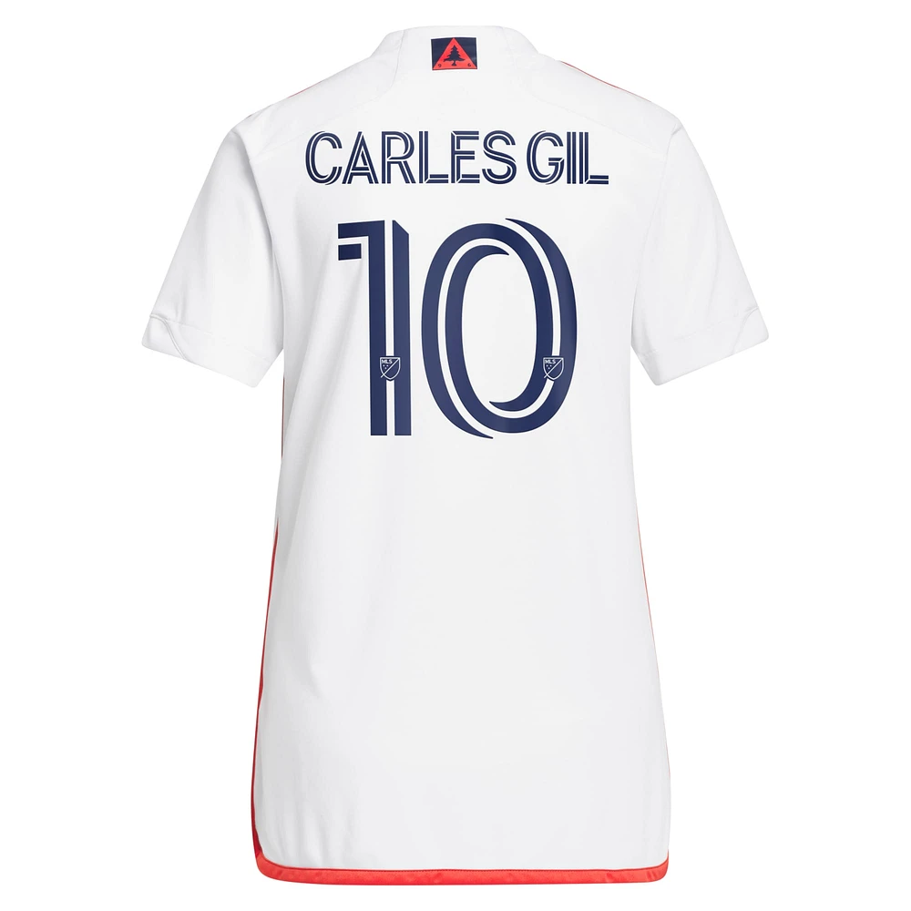 Women's adidas Carles Gil White New England Revolution 2023 Defiance Replica Jersey