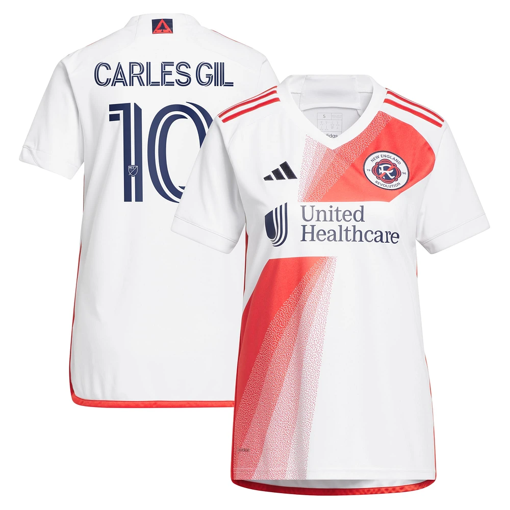 Women's adidas Carles Gil White New England Revolution 2023 Defiance Replica Jersey