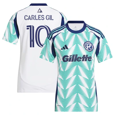 Women's adidas Carles Gil White New England Revolution 2025 Eastern Pine x Flag of Replica Player Jersey