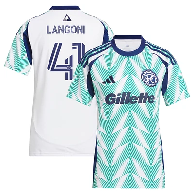 Maillot réplique de joueur adidas Luca Langoni blanc New England Revolution 2025 Eastern White Pine x Flag of pour femme