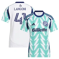 Maillot réplique de joueur adidas Luca Langoni blanc New England Revolution 2025 Eastern White Pine x Flag of pour femme