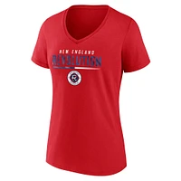 T-shirt rouge à col en V Fanatics New England Revolution pour femmes, Iconic Winning Attitude