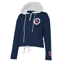 Sweat à capuche quart de zip Stadium Essentials pour femmes, bleu marine, New England Revolution Game Plan