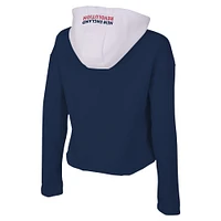 Sweat à capuche quart de zip Stadium Essentials pour femmes, bleu marine, New England Revolution Game Plan