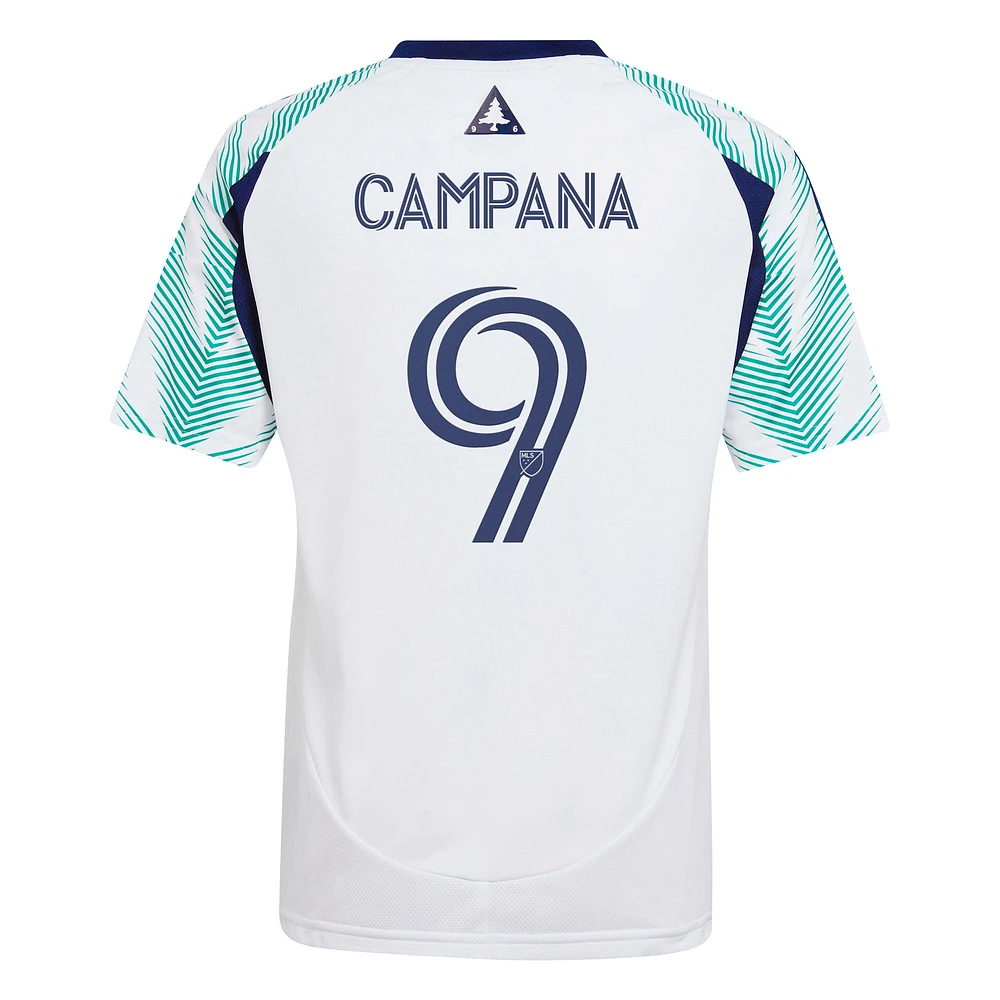Maillot de joueur réplique Eastern White Pine x Flag of New England Revolution 2025 pour jeunes adidas Leonardo Campana Blanc