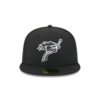 Casquette ajustée 59FIFTY New Era noire pour homme, thème Hampshire Fisher Cats