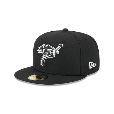 Casquette ajustée 59FIFTY New Era noire pour homme, thème Hampshire Fisher Cats