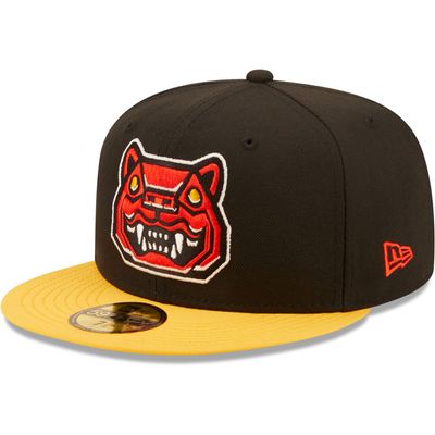 Men's New Era Black/Yellow Gatos Feroces De Hampshire Copa La Diversion 59FIFTY Fitted Hat