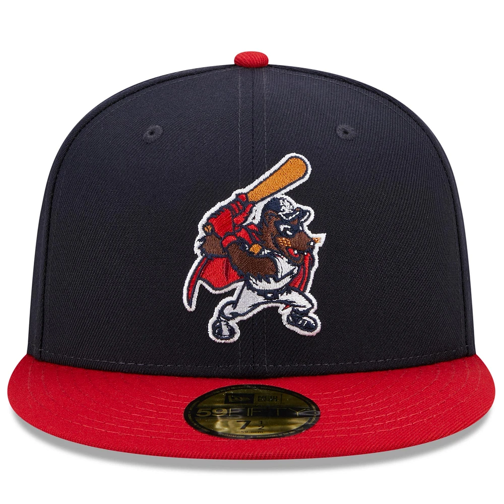 Men's New Era Navy/Red Hampshire Fisher Cats Marvel x Minor League 59FIFTY Fitted Hat