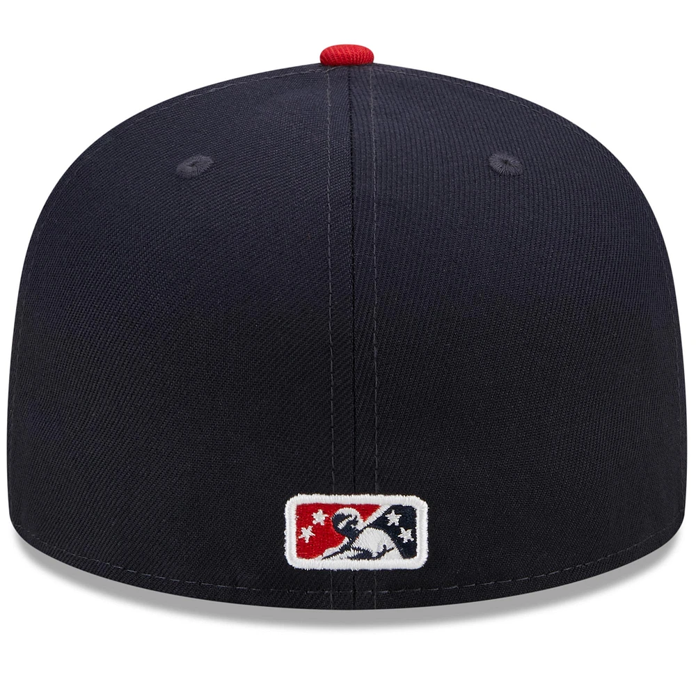 Men's New Era Navy/Red Hampshire Fisher Cats Marvel x Minor League 59FIFTY Fitted Hat