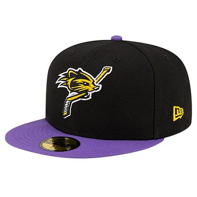 Men's New Era Purple Hampshire Fisher Cats Theme Night Hockey 59FIFTY Fitted Hat