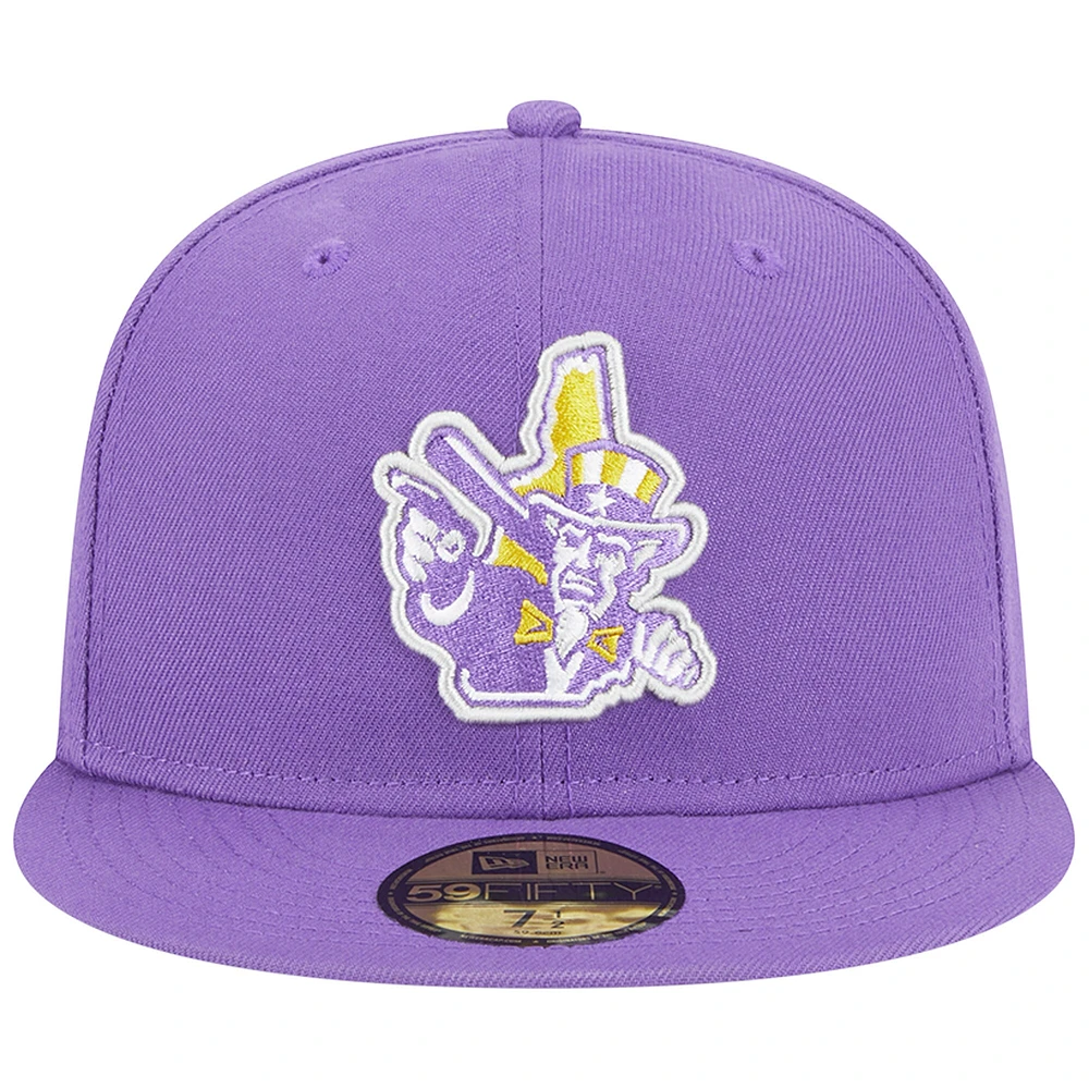 Men's New Era Purple Hampshire Fisher Cats Theme Nights Primaries Uncle Sam 59FIFTY Fitted Hat