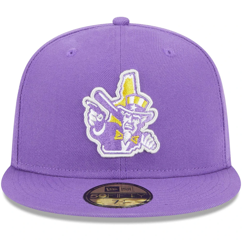 Casquette ajustée 59FIFTY New Hampshire Fisher Cats pour homme Era Purple