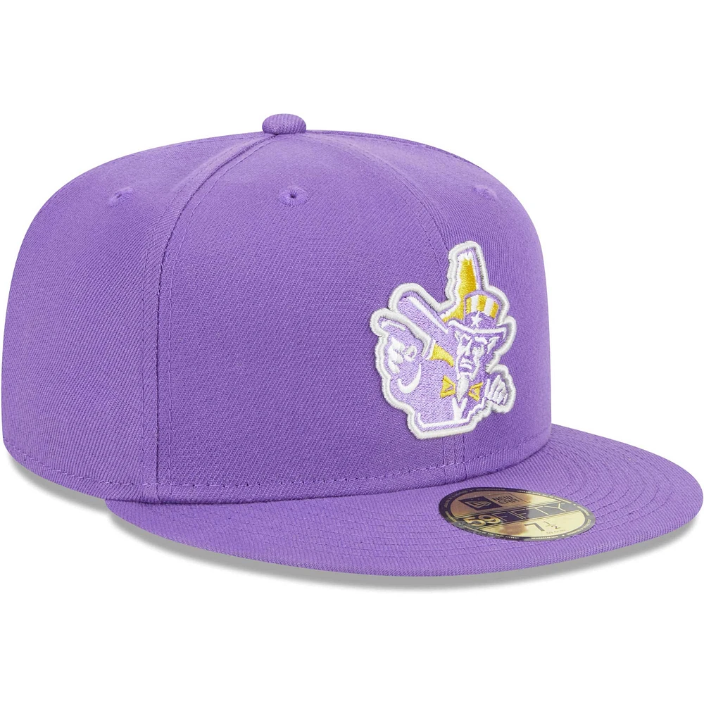 Casquette ajustée 59FIFTY New Hampshire Fisher Cats pour homme Era Purple