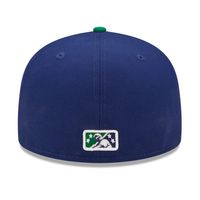 Men's New Era Royal/Green Hampshire Fisher Cats Coconut Chicken Tender Theme Night 59FIFTY Fitted Hat