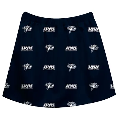 New Hampshire Wildcats Girls Toddler All Over Print Skirt - Navy