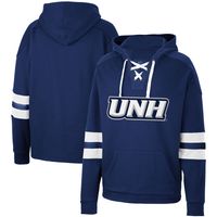 Men's Colosseum Navy New Hampshire Wildcats Lace-Up 4.0 Pullover Hoodie