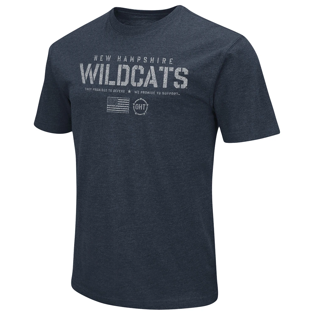 Colosseum Navy New Hampshire Wildcats OHT Military Appreciation Flag 2.0 T-shirt pour homme