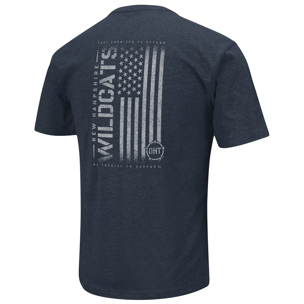 Colosseum Navy New Hampshire Wildcats OHT Military Appreciation Flag 2.0 T-shirt pour homme