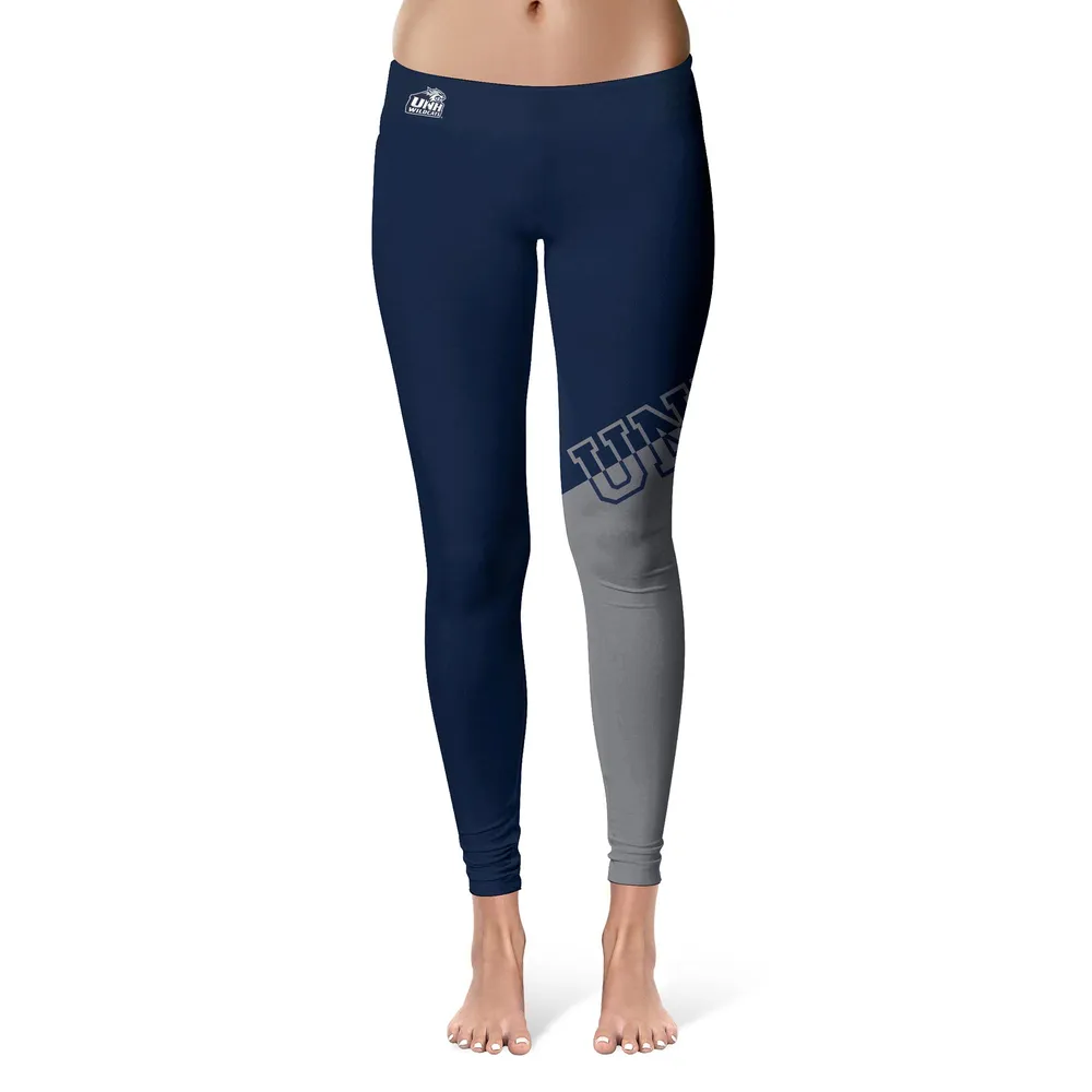 Lids New Hampshire Wildcats Women's Plus Letter Color Block Yoga Leggings -  Navy/Gray