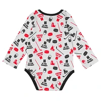 Infant White New Jersey Devils Quick Learner Long Sleeve Bodysuit