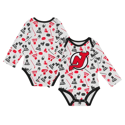 Body à manches longues pour bébé blanc New Jersey Devils Quick Learner