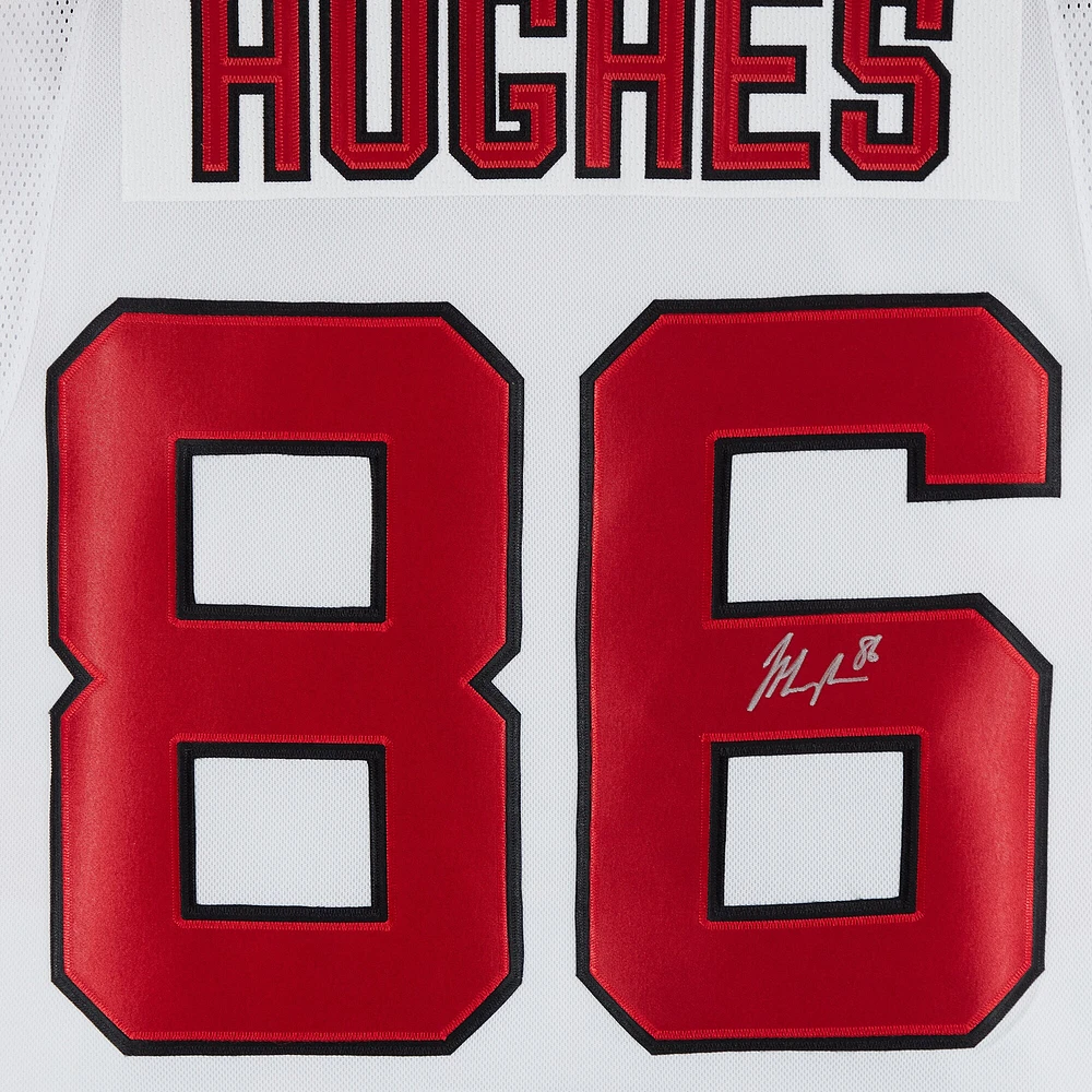 Jack Hughes New Jersey Devils Autographed White Fanatics Premium Jersey
