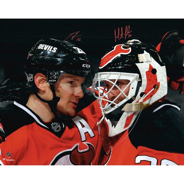 Martin Brodeur et Patrik Elias New Jersey Devils ont autographié une photographie de projecteur 16" x 20"