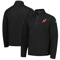 Veste polaire à quart de zip New Jersey Devils Authentic Pro noire Fanatics pour homme