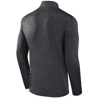 Pull à glissière quart de tour avec logo ton sur des Devils du New Jersey pour hommes Fanatics Heather Charcoal
