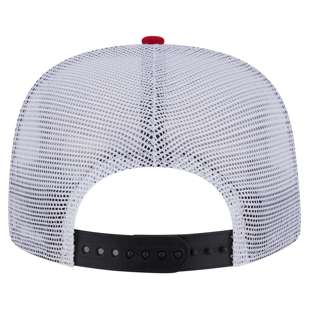 Casquette de golf ajustable New Era noire/rouge New Jersey Devils Throwback V-Dye pour homme