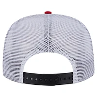 Casquette de golf ajustable New Era noire/rouge New Jersey Devils Throwback V-Dye pour homme