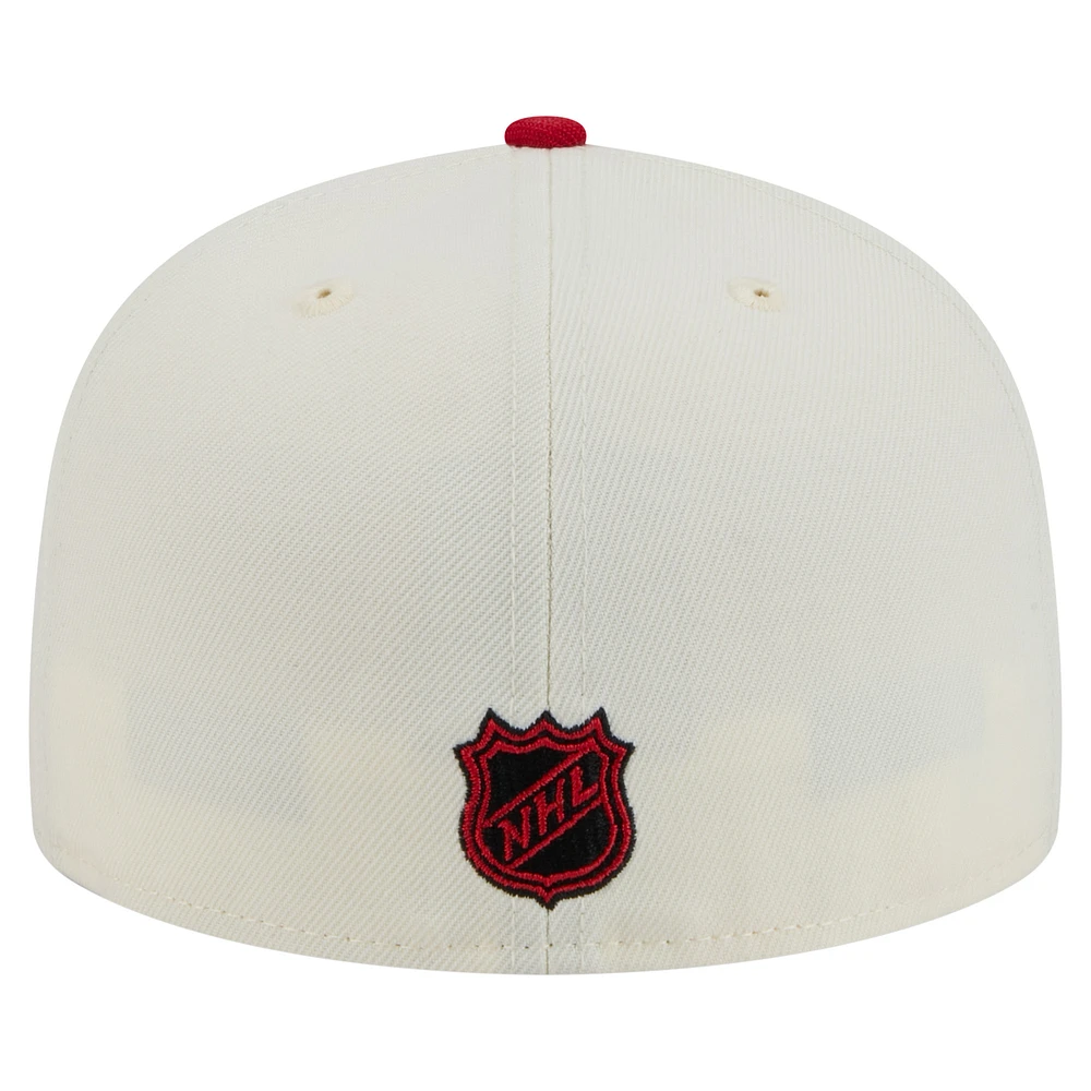 Casquette ajustée bicolore chromée 59FIFTY New Era blanche pour homme des Devils du Jersey