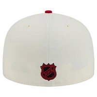 Casquette ajustée bicolore chromée 59FIFTY New Era blanche pour homme des Devils du Jersey