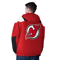 Men's Starter  Red New Jersey Devils Charger Half-Zip Pullover Hoodie