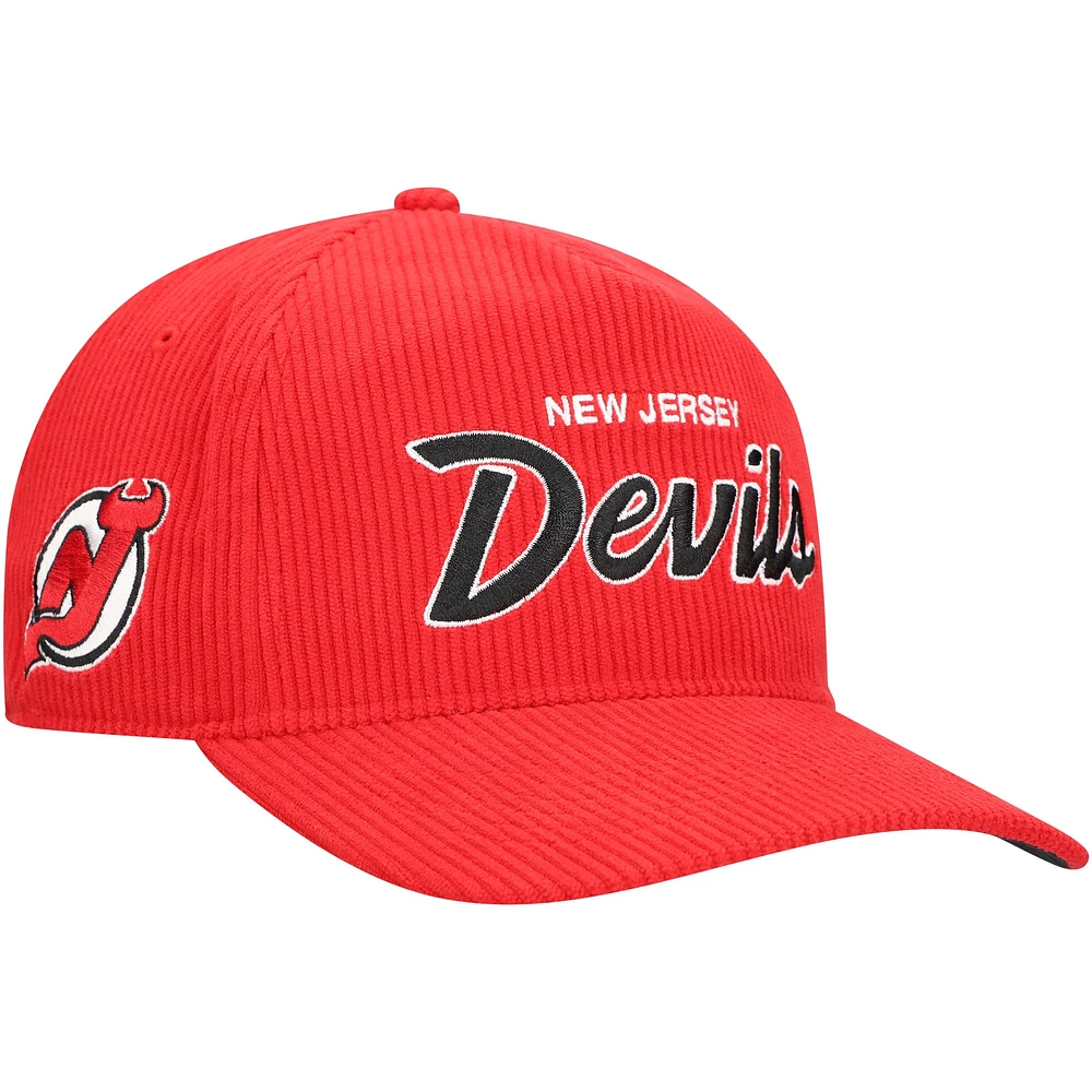 Casquette ajustable en velours côtelé Crosstown '47 Red New Jersey Devils pour homme