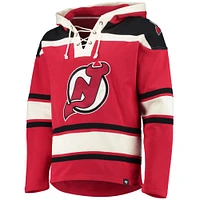 Men's '47 Red New Jersey Devils Superior Lacer Pullover Hoodie