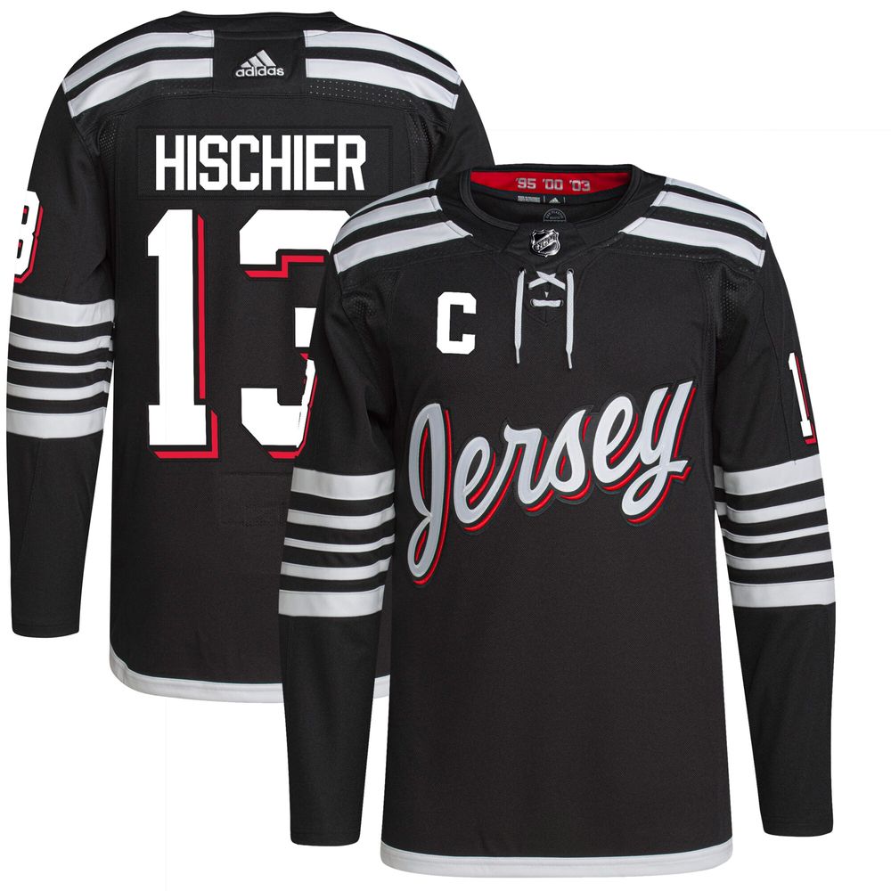 adidas Men's adidas Nico Hischier Black New Jersey Devils Alternate  Primegreen Authentic Pro Player Jersey