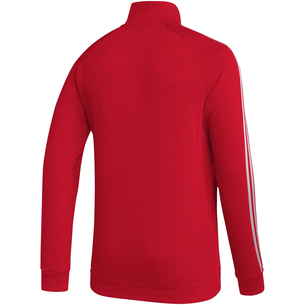 Veste de survêtement entièrement zippée adidas New Jersey Devils Raglan pour homme rouge