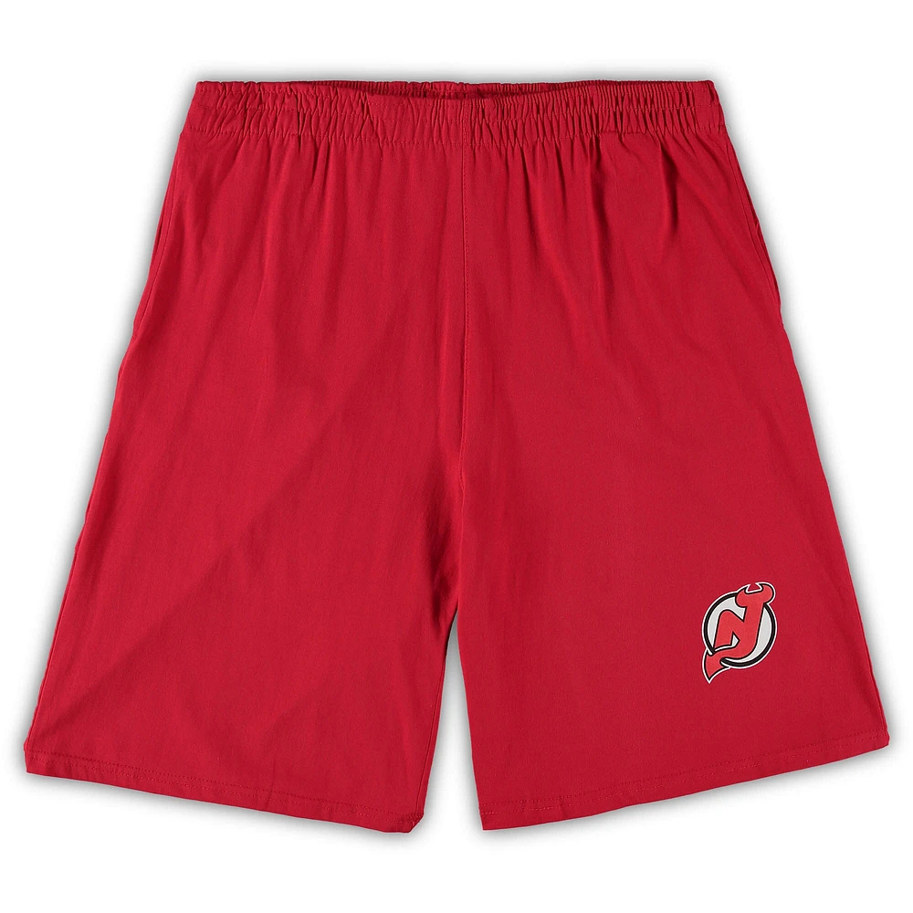 Men's Concepts Sport Red/Heathered Charcoal New Jersey Devils Big & Tall T-Shirt Shorts Sleep Set