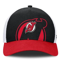 Casquette ajustable New Jersey Devils Authentic Pro A-Frame Rink noire/rouge pour homme Fanatics