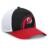 Men's Fanatics Black/Red New Jersey Devils Authentic Pro A-Frame Rink Adjustable Hat