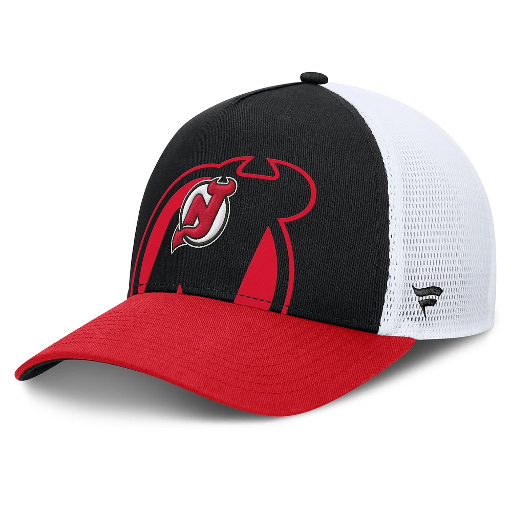 Casquette ajustable New Jersey Devils Authentic Pro A-Frame Rink noire/rouge pour homme Fanatics