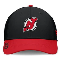 Casquette Fanatics noire/rouge pour homme Authentic Pro Rink Flex des New Jersey Devils