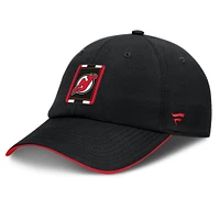 Casquette ajustable en ripstop authentique New Jersey Devils noire/rouge Fanatics pour homme