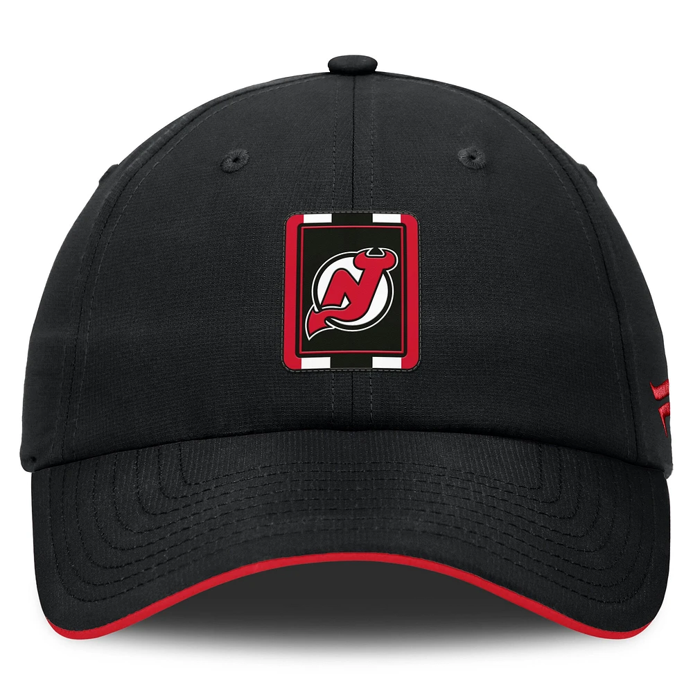 Men's Fanatics Black/Red New Jersey Devils Authentic Pro Ripstop Adjustable Hat