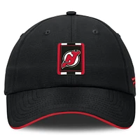 Casquette ajustable en ripstop authentique New Jersey Devils noire/rouge Fanatics pour homme