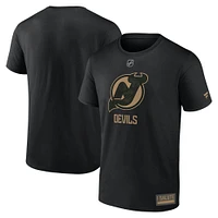 T-shirt d'appréciation militaire noir New Jersey Devils 2024 pour hommes Fanatics